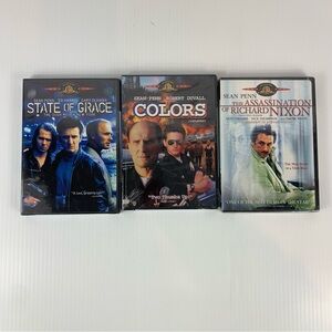 3 DVD Lot Sean Penn State of Grace, Colors, Assassination of Richard Nixon New